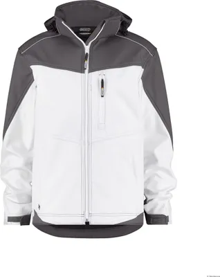 Produktbild von DASSY Softshelljacke TAVIRA + JAKARTA Gr. 3XL weiß/grau