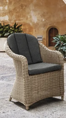 Produktbild von Destiny Gartensessel MALAGA 2er Set, Polyrattan + Aluminium, natur meliert