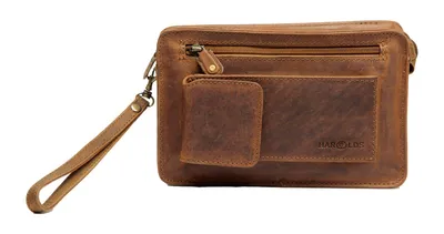 Produktbild von HAROLD'S Leder Handgelenktasche Utensilientasche Antic Wrist Bag Nature braun