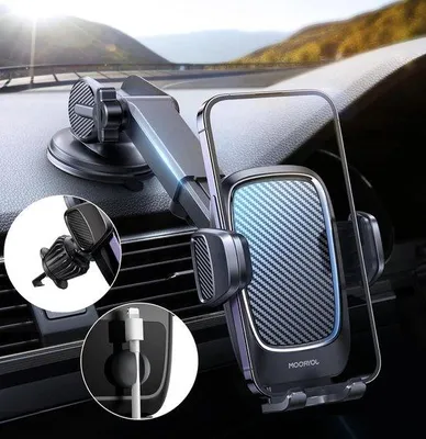 Produktbild von Autoventilatierohrhalter mit 360-Grad-Drehung - krasfreie Beschichtung - magnetische Kabelklem - Upgrade 2023