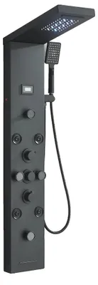 Immagine prodotto di Sistema doccia, illuminazione a LED, soffione massaggiante, 8049 Nero opaco