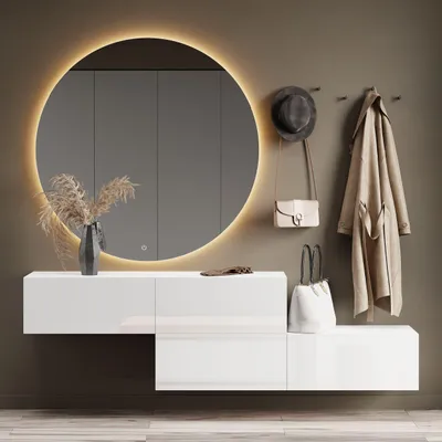 Produktbild von Planetmöbel Flur Möbel Garderobe Hängeschrank 2x 140 cm weiß, Wandgarderobe hängend oder stehend