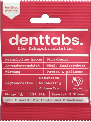 Produktbild von DENTTABS - Tandpasta Tablets Kids - Erdbeere - ohne Fluorid
