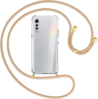 Produktbild von Handykette Backcover-Schutzhülle mit Band (Metall goldfarben) für LG Velvet - beige