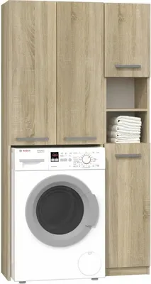 Produktbild von Waschmaschinenschrank Badschrank Badregal lange Tür Sonoma
