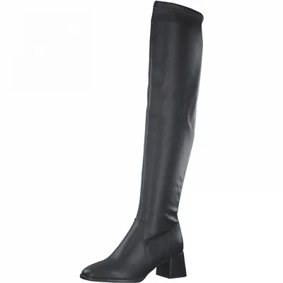 Produktbild von Tamaris Damen Stiefel Blockabsatz Langschaft 1-25554-27, Größe:37 EU, Farbe:Schwarz