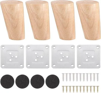Produktbild von Holzmöbelbeine – Verstellbare, konische Möbelbeine mit 8 cm Gewindebasis