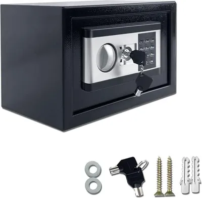 Produktbild von 22L Einwurftresore Elektronischer Tresor Safe Cabinet 35x25x25cm Möbeltresor mit Schlüssel Wandmontage Hotelsafes Passwort Sicherheitsbox Mini Wandtresor Schlitzsafes für Zuhause Wertsachen