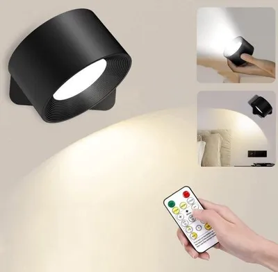 Image de Veilleuse LED, rechargeable par USB, magnétique, 1 pièce, noir