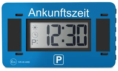 Produktbild von Digitale Parkscheibe V2 – elektronische Parkuhr – Mit Klickhalterung – StVO-konform & automatische Zeiteinstellung – für Deutschland und Dänemark