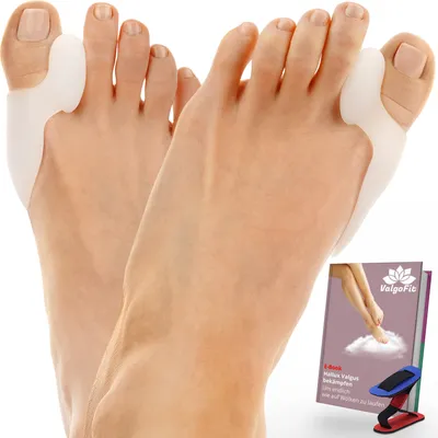 Produktbild von ValgoFit® Zehenspreizer Silikon - Transparent [8er-Set] - Hallux Valgus Korrektur Schiene