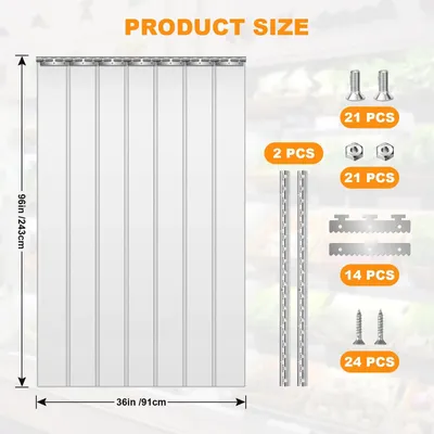Obrázek produktu pro PVC lamely – dveřní lamely – 91 x 243 cm – 7 lamel – upevnění na háčky – vysoká nosnost – červená, průhledná
