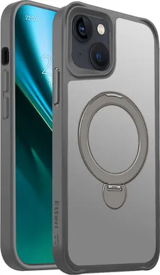 Produktbild von Etteri Handyhüllen Matt Mag Ring für iPhone 13 6.1“ grau