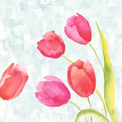 Produktbild von DUNI Duni Klassik Servietten Painted Tulips 40x40cm