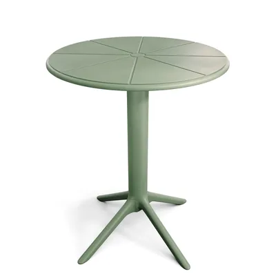 Produktbild von di volio Gartentisch DEGO - runder Outdoor Tisch für Balkon & Terrasse, Ø60 cm, wetterfest - grün