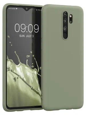 Produktbild von kwmobile Handyhülle für Xiaomi Redmi Note 8 Pro Hülle - TPU Case - Kabelloses Laden - Schutzhülle Cover in Graugrün