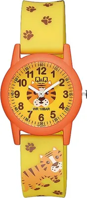Produktbild von Q&Q Kinderuhr mit Silikonarmband, Tigermotive, 10 ATM