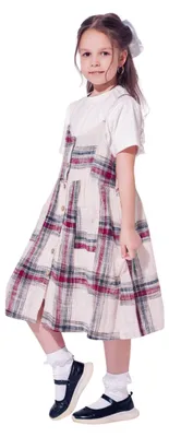 Produktbild von Mädchen Kleidset - 128 cm - Karomuster - Bequem und stylisch - Ideal für Schule und Freizeit