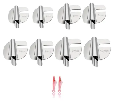 Rollsaumfüße für Nähmaschine, 8 Stück, 3-10 mm, silber