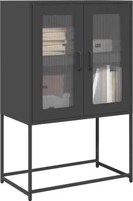 Produktbild von "2026 Promotion" Highboard/Vitrine/Beistellschrank - Schwarz 68x39x107 cm Stahl - Kommoden CC31245
