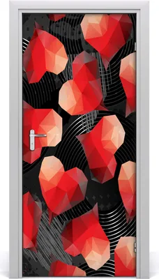 Produktbild von Tulup Türaufkleber 95x205 cm Dekorative Aufkleber Selbstklebend Wasserdichte Tapete Abnehmbar Schlafzimmer Wohnzimmer Wohnkultur - geometrisches Herz