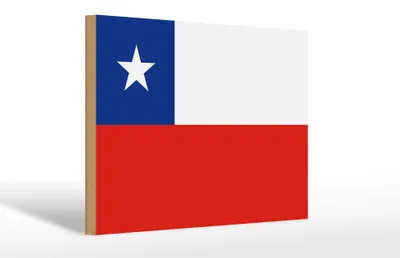 Produktbild von Holzschild Flagge Chiles 30x20cm Flag of Chile
