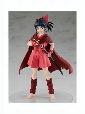 A figurine of an anime character holding a sword.