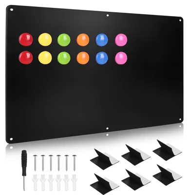 Imagen del producto de Pizarra magnética de metal, con superficie para escribir, de 42x30 cm, ideal para la cocina y la oficina