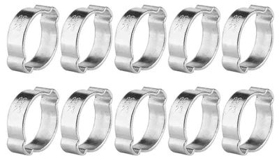 Obrázok produktu pre 10 kusov pozinkovaných oceľových svoriek, pozinkované, dvojitá svorka na hadice, 5–23 mm, vhodné na palivové hadice (20–23 mm)