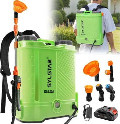 Productafbeelding van Batterijspuit – Rugspuit – Elektrische Tuinspuit – 12 Liter Tank – 5,5 Bar Verstuivingkracht