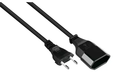 Immagine prodotto di Prolunga con spina Euro tipo C, nera, 0,75 mm², 5 m