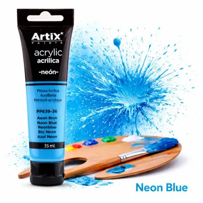 Produktbild von Acrylfarbe NEON BLUE Artix PP639-36, 35 ml