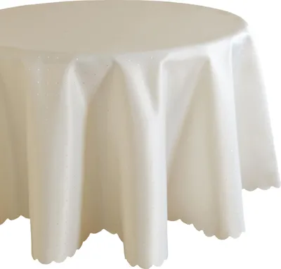Immagine prodotto di Tovaglia Ø 150 cm in bianco crema per tavolo da pranzo e cucina