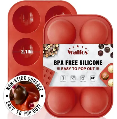 Obrázek produktu pro Silikonová forma, polokoule, 6 výlepků, sada 2 kusů, vhodná pro čokoládu, dorty, želé, mousse