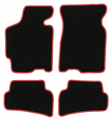 Obrázok produktu pre Velúrové autokoberce pre: Mazda Xedos 6 1992-1999 (sedan) – sada 4 ks, čierno-červené, na mieru – Wielganizator CARLUX