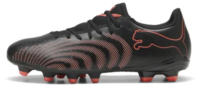 Image de Chaussure de football PUMA Future 9.1 Play FG/AG, unisexe, noire avec accents rouge fluo, très bonne qualité