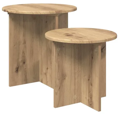 Obrázek produktu pro Sada odkládacích stolků 2 pcs Dub artisan Dřevěný materiál