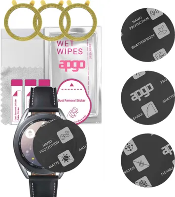 Produktbild von apgo 3 Stück Schutzglas, Matt, kompatibel mit Samsung Galaxy Watch 3 41MM Smartwatch, Hybrid 8H, Ersatz für Hartglas, Displayschutzglas, Bildschirmschutz, Displayschutz, kratzfest