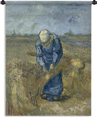 Produktbild von MuchoWow® Wandteppich Wandbehang Der Schafspelz (nach Millet) - Vincent van Gogh 90x120 cm Tapisserie Dekoration Wandtuch - Wanddeko