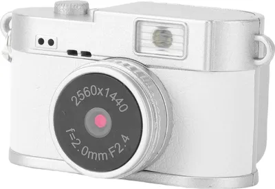 Zdjęcie produktu dla Brelok do kluczy Kamera 2K FHD Wideo 2MP Zdjęcia Kolorowy ekran 1,47 cala Wbudowane 4 filtry Lampa błyskowa LED Akumulator Mały retro aparat cyfrowy Biały