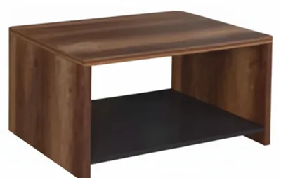 Image de Table basse élégante, style moderne, marron, cadre en bois noir