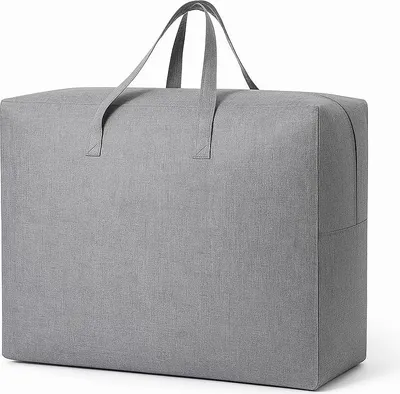 Produktbild von Aufbewahrungstasche 58x46x28 cm – Tragbare Aufbewahrungslösung – Organizer für Kleidung, Decken & Textilien – Faltbar & Atmungsaktiv – Grau