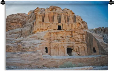 Produktbild von MuchoWow® Wandteppich Wandbehang Gräber des antiken Petra Jordanien 120x80 cm Tapisserie Dekoration Wandtuch - Wanddekorationen - Wandtücher