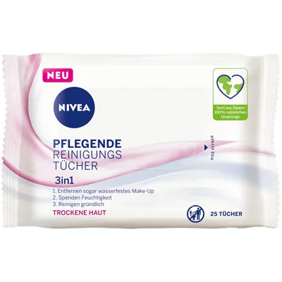 Zdjęcie produktu dla Nivea Odżywcze chusteczki oczyszczające 4 opakowania