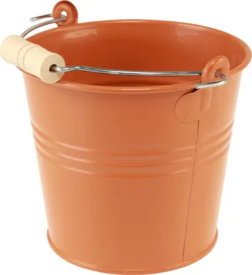 Produktbild von Dekoratives Metallgefäß mit Holzgriff Vintage-Look