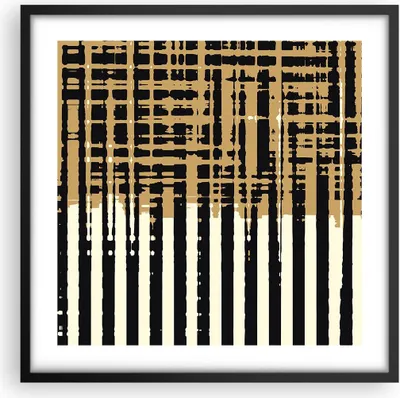 Produktbild von Gerahmtes Poster - Schwarzer Rahmen - Abstraktion Weiß Gürtel - 50x50 cm - Wand Bild - Wanddeko - Wandbilder - Kunstposter - Wandposter - Bilderrahmen - Bilder - Kunstdruck - P2BAC50x50-4857