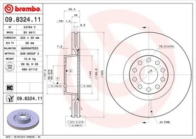 Produktbild von BREMBO Bremsscheiben (2 Stück) Vorderachse 09.8324.11