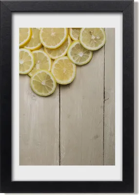 Produktbild von Bild 20x30 MDF-Rahmen, Wandkunst Zitronen auf dem Holz