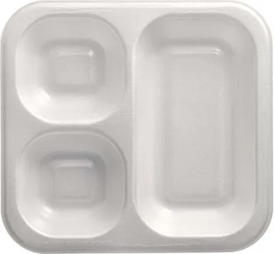 Produktbild von Siegelschalen, XPS 3-geteilt 1150 ml 4,2 cm x 24,5 cm x 26,5 cm weiss laminiert