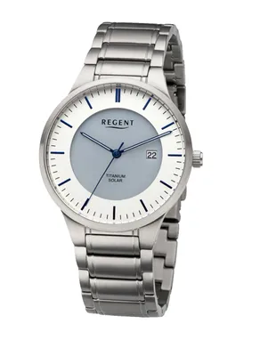 Produktbild von Regent Herren Uhr Metallarmband Metall Armbanduhr Analog silber URBA708